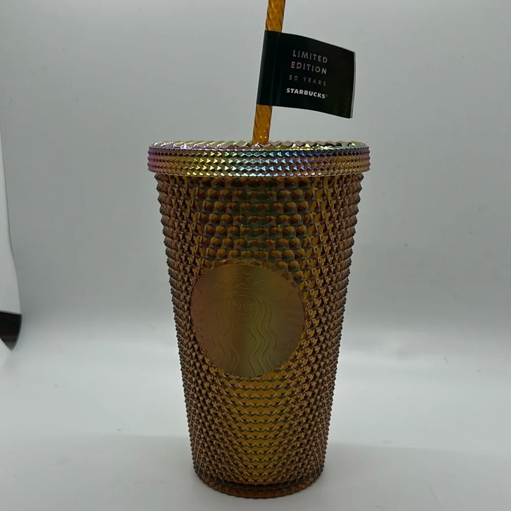 Starbucks 2021 Limited Edition 50 Years Copper Gold Studded 16 oz. Tumbler Cup - Picture 1 of 6
